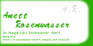 anett rosenwasser business card